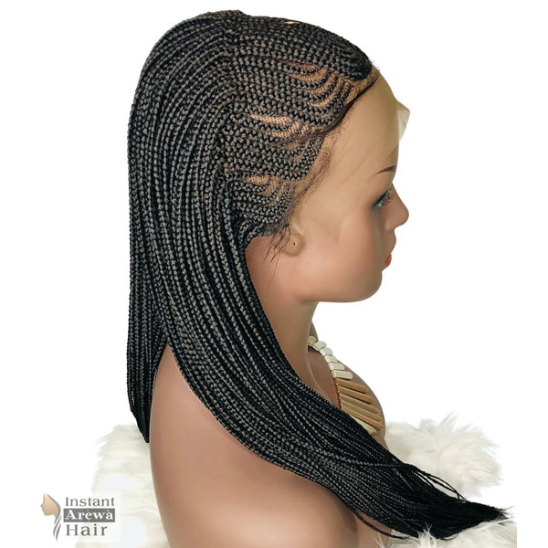 Tiara-Crown Cornrow Wig - Instant Arẹ̀wà Hair