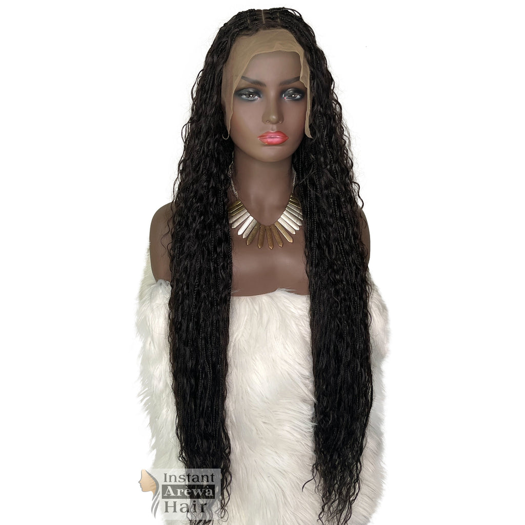 Ready To Ship Braided Wig Lace Frontal Box Braids Lace Front Wig 24 In –  Braidslacewigs