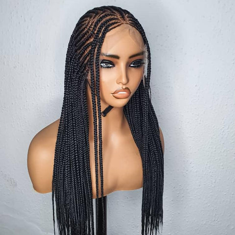 Half-Straight-Back Cornrow Wig
