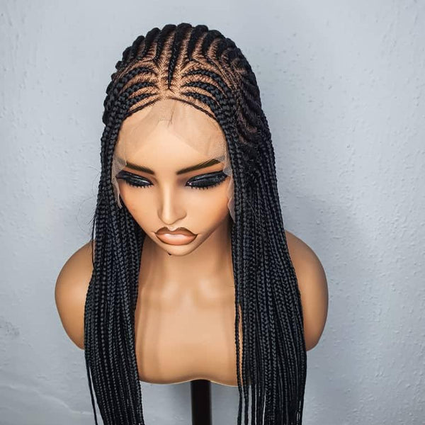 Half-Straight-Back Cornrow Wig