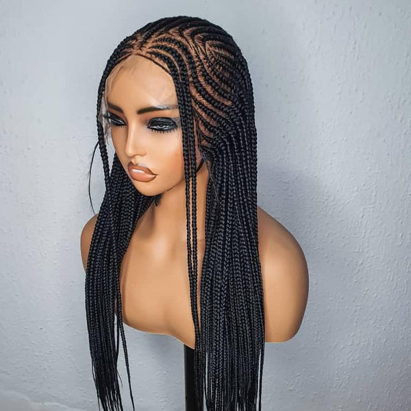 Half-Straight-Back Cornrow Wig