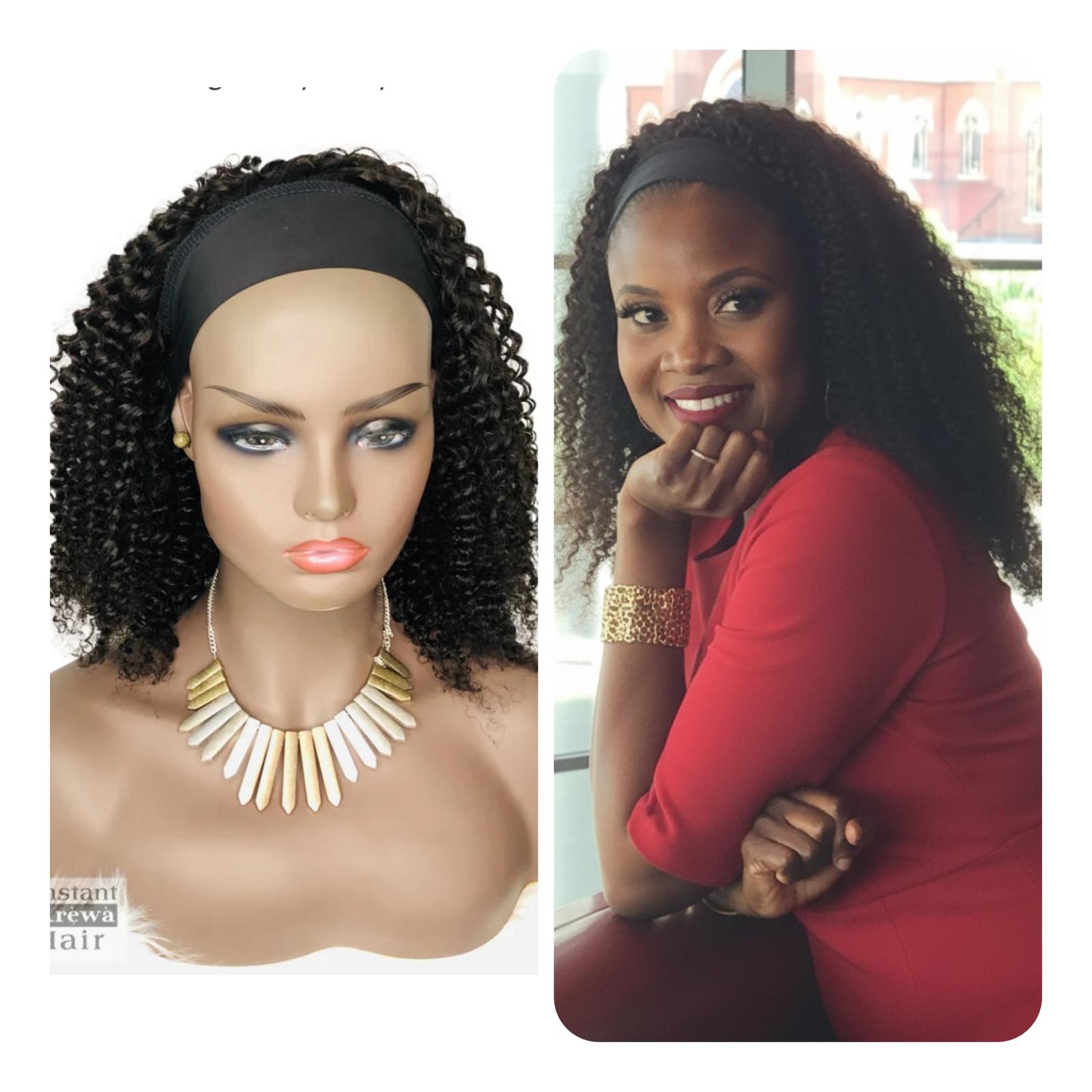 Bun Afro kinky twist braid/ headband wig . Bun Afro Kinky Crochet Twist Braid Wig/ Headband Wig. - Etsy main image 3