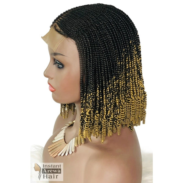 Bob Mid-Part Cornrow Wig