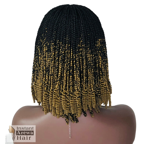 Bob Mid-Part Cornrow Wig