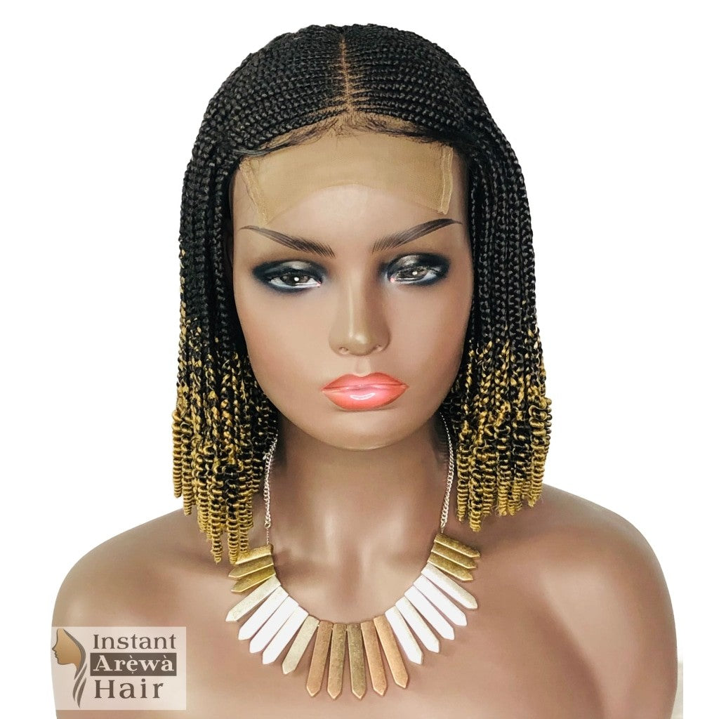 Bob Mid-Part Cornrow Wig