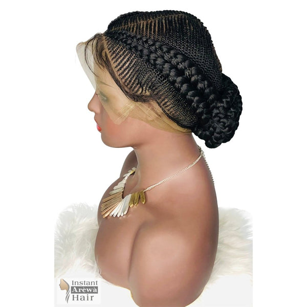 Double Cornrow Bun Wig