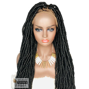 Faux Locs Wigs, Braided Wig, Braided Lace Front Wigs, Human Hair Wigs,  Cornrow Braided Wig, Braided Wigs for Black Women, Dreadlocks Wig 