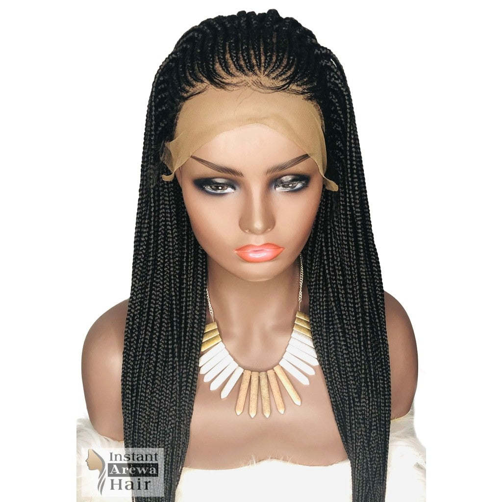 Half-Straight-Back Cornrow Wig - Instant Arẹ̀wà Hair