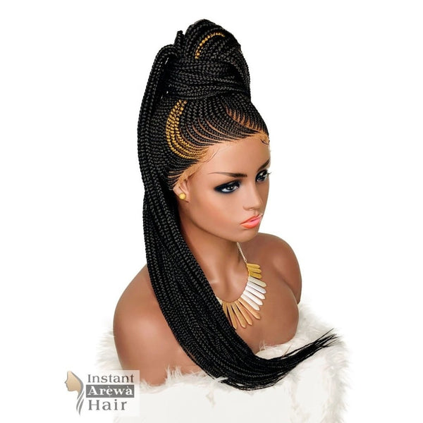 High Ponytail Cornrow Wig (Style 1) - Instant Arẹ̀wà Hair