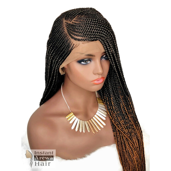 Side-Part Cornrow Wig (Style 2) - Instant Arẹ̀wà Hair