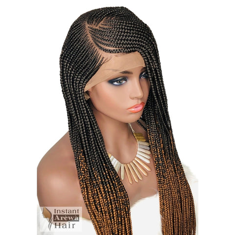 Side-Part Cornrow Wig (Style 2) - Instant Arẹ̀wà Hair