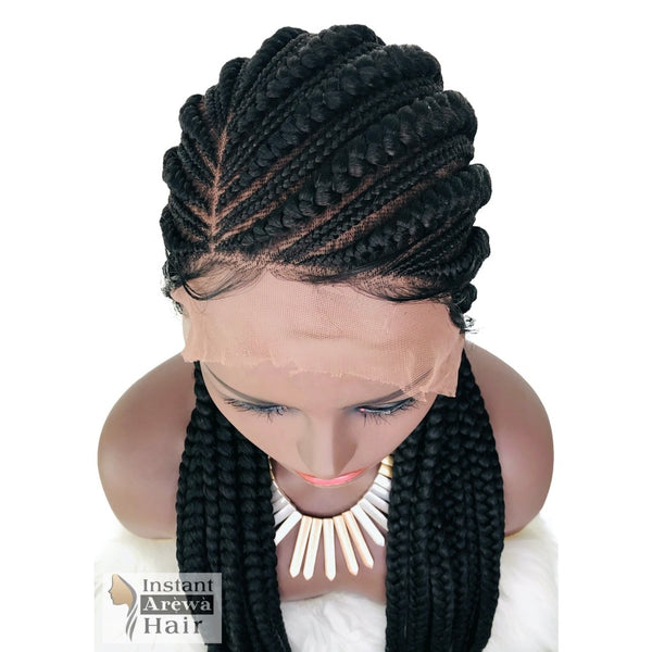 Straight-Back Cornrow Wig (Style 3) - Instant Arẹ̀wà Hair