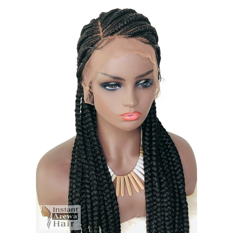 Straight-Back Cornrow Wig (Style 3) - Instant Arẹ̀wà Hair