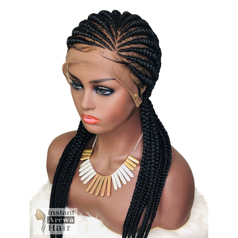 Straight-Back Cornrow Wig (Style 2) - Instant Arẹ̀wà Hair