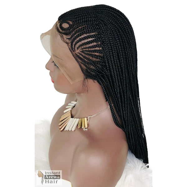 Tiara-Crown Cornrow Wig (Style 2)